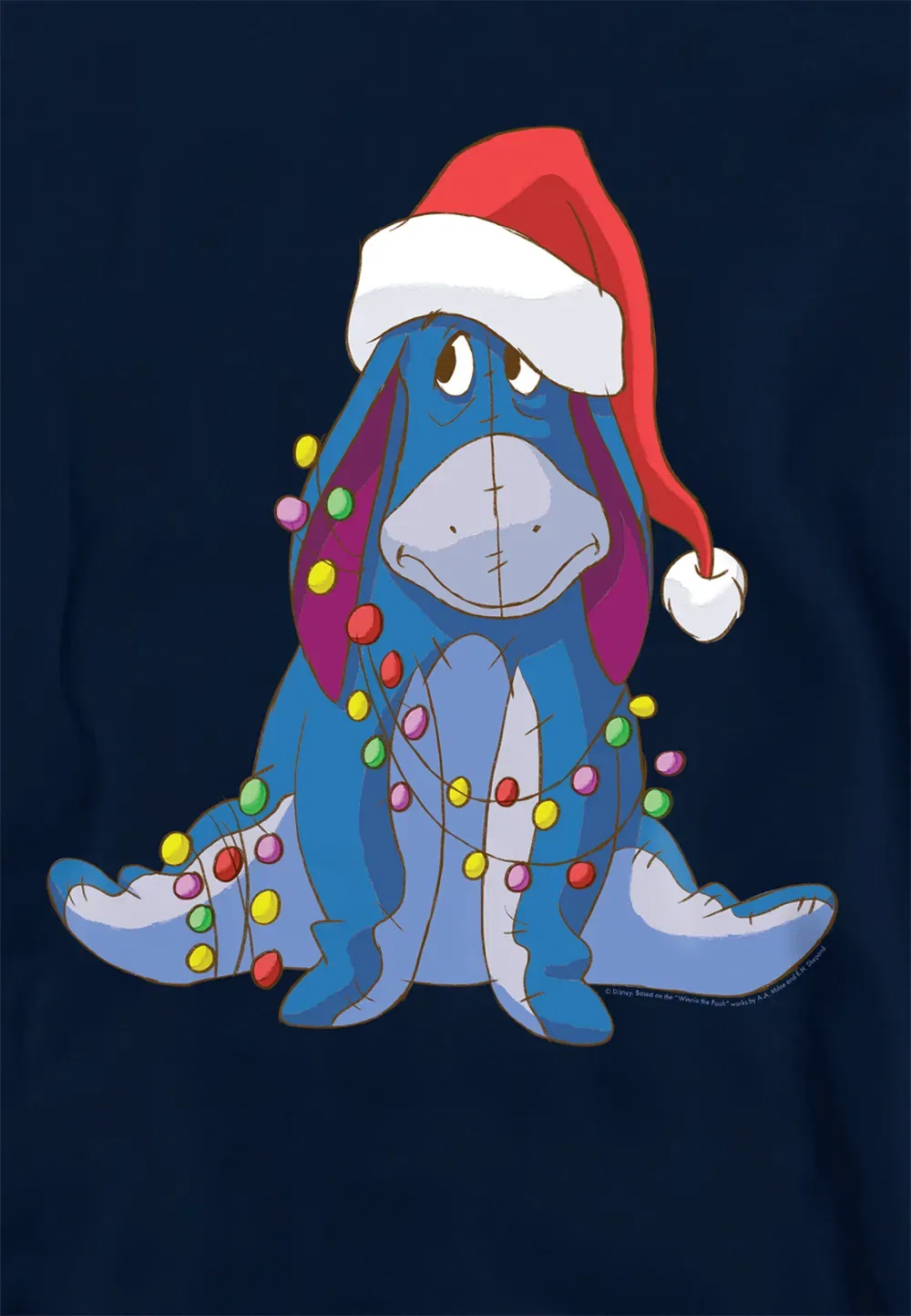 Детская худи Winnie The Pooh Christmas Light Entangled Eeyore, Disney, темно-синий, темно-синий — фото 2
