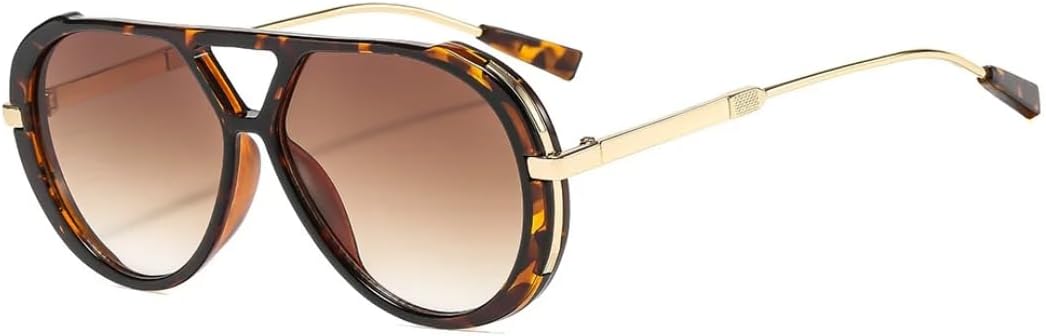 

Солнцезащитные очки для мужчин и женщин - защита UV400 - двухлучевые линзы с градиентным леопардовым принтом для занятий спортом на открытом воздухе и вождения DSVIGF, Leopard Tea