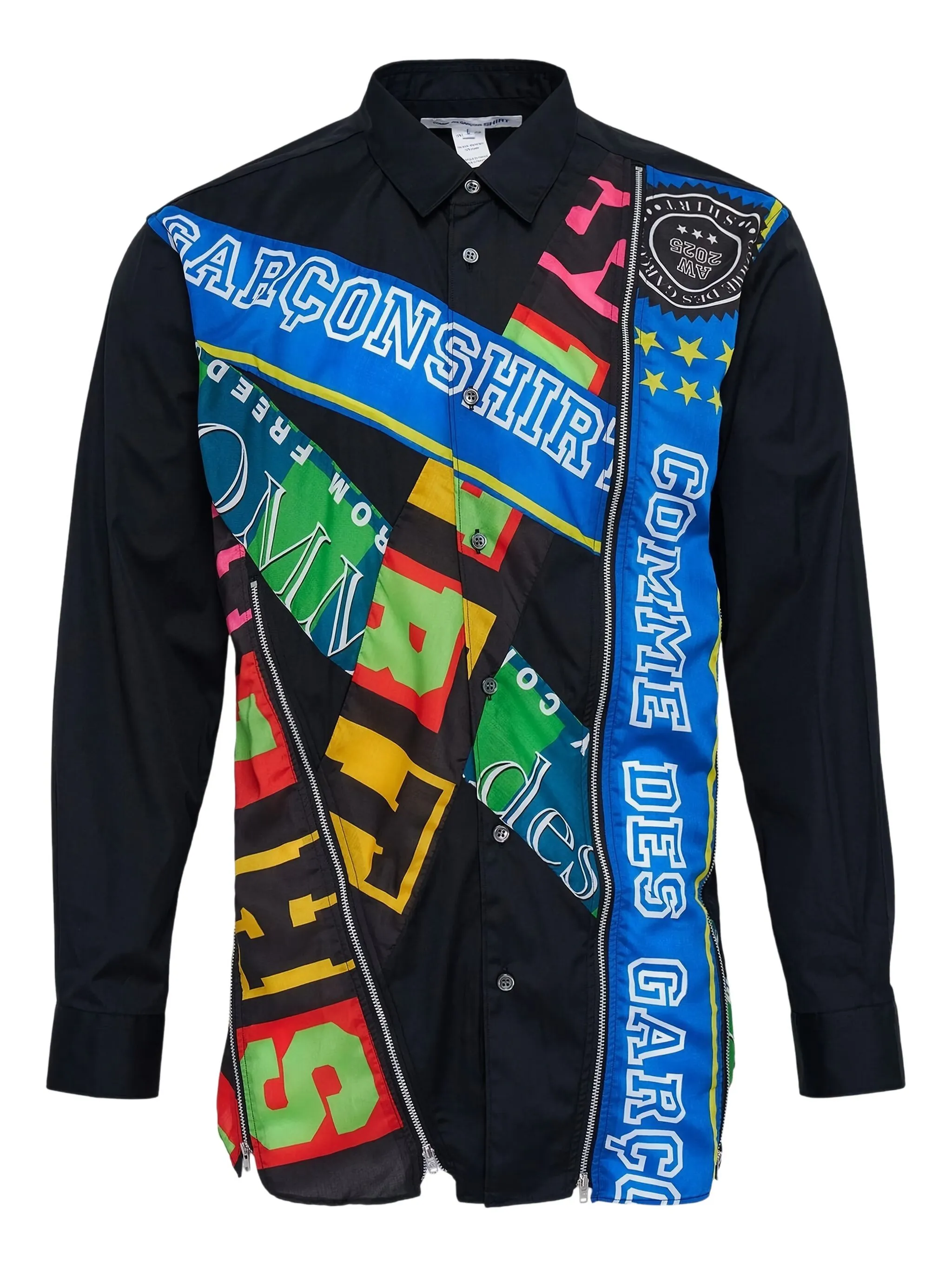 

Рубашка с молниями и принтом Comme Des Garçons Shirt, черный
