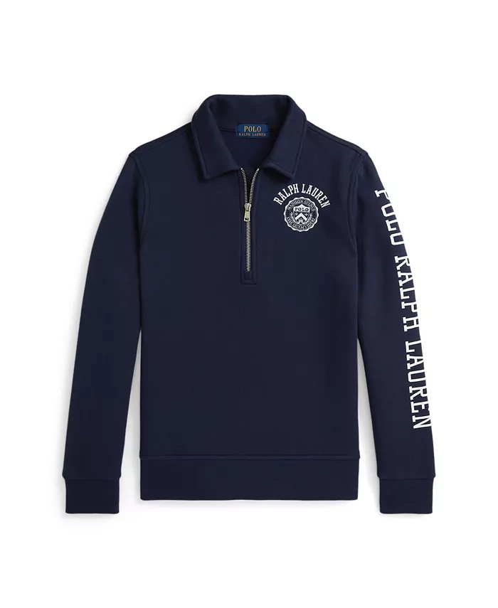 

Толстовка с воротником из флиса и логотипом Big Boys Polo Ralph Lauren, синий