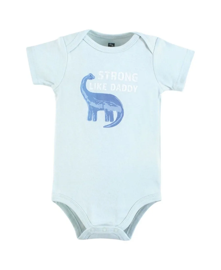 Комплект из трех мягких хлопковых боди Hudson Baby, Family Dino — фото 2