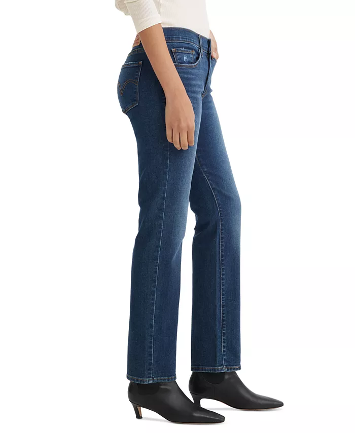 Женские классические джинсы средней посадки с прямыми штанинами Levi's, синий — фото 3