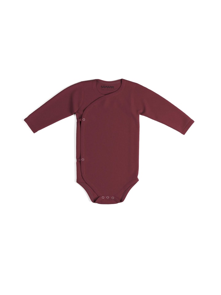 

Sämann Детский боди-шарф из 100% органического хлопка, с длинными рукавами, в рубчик, малинового цвета