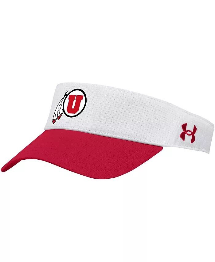 

Мужской белый регулируемый козырек с логотипом Utah Utes Under Armour