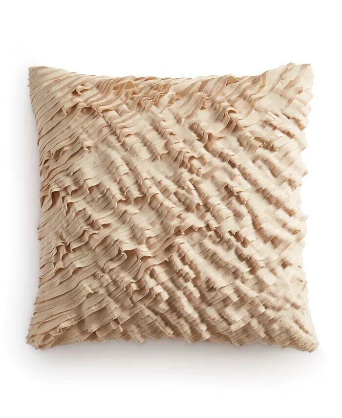 

Декоративная подушка с рюшами для дома, 18 x 18 дюймов Donna Karan New York, золотой