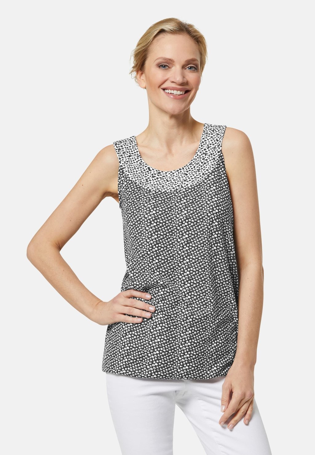 

Топ ÄRMELLOSES LONG MIT PAILLETTEN-VERZIERUNG - Blouse MADELEINE, черный