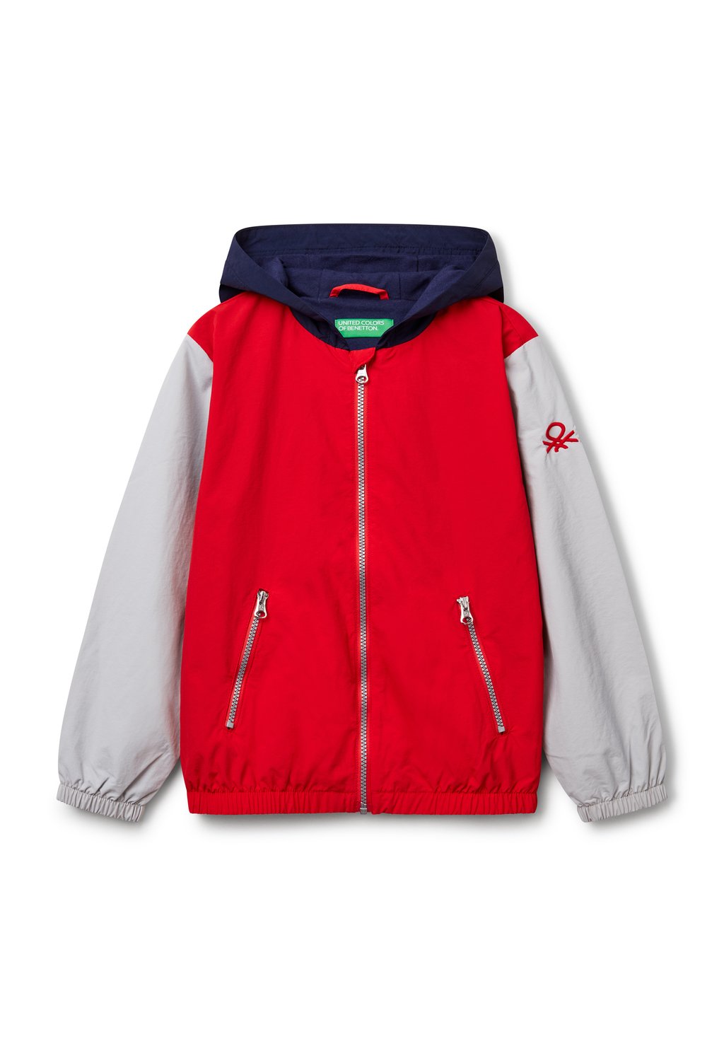 

Толстовка на молнии WITH HOOD United Colors of Benetton, красный