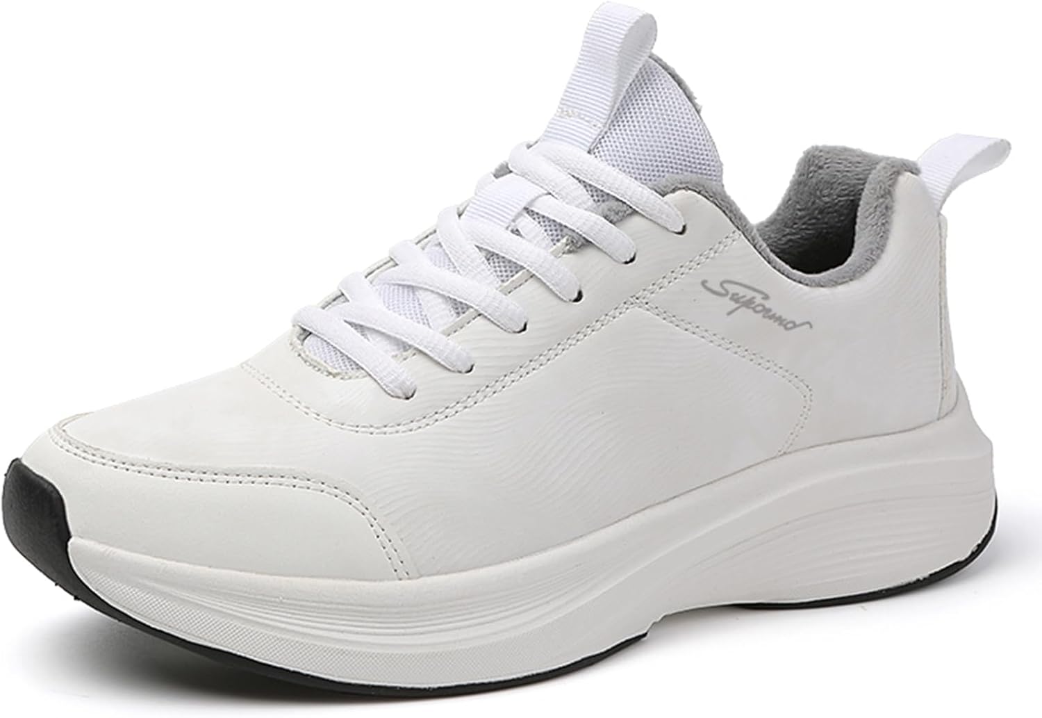 

Мужские повседневные замшевые кроссовки на шнуровке с закругленным носком, бархатной подкладкой, толстой подошвой и нескользящей поверхностью, подходящие для повседневной носки, путешествий и прогулок Igzbibg, белый