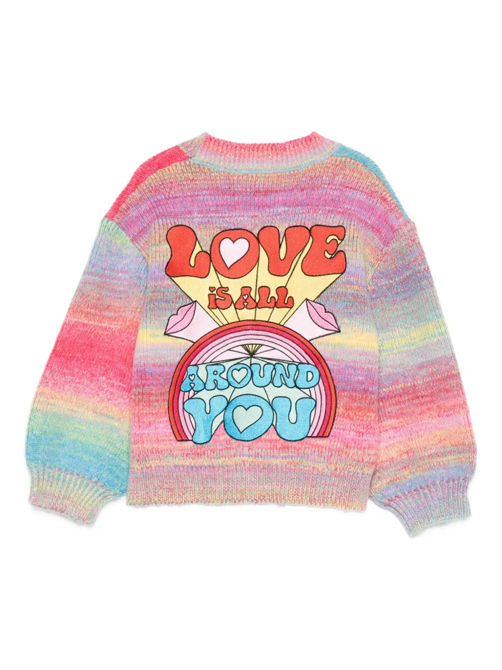 Кардиган в разноцветную полоску Stella Mccartney Kids, розовый — фото 2
