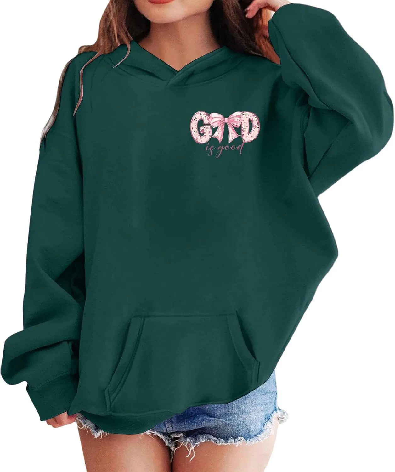 Худи оверсайз с принтом Калифорния, Generic, Z06 Dark Green