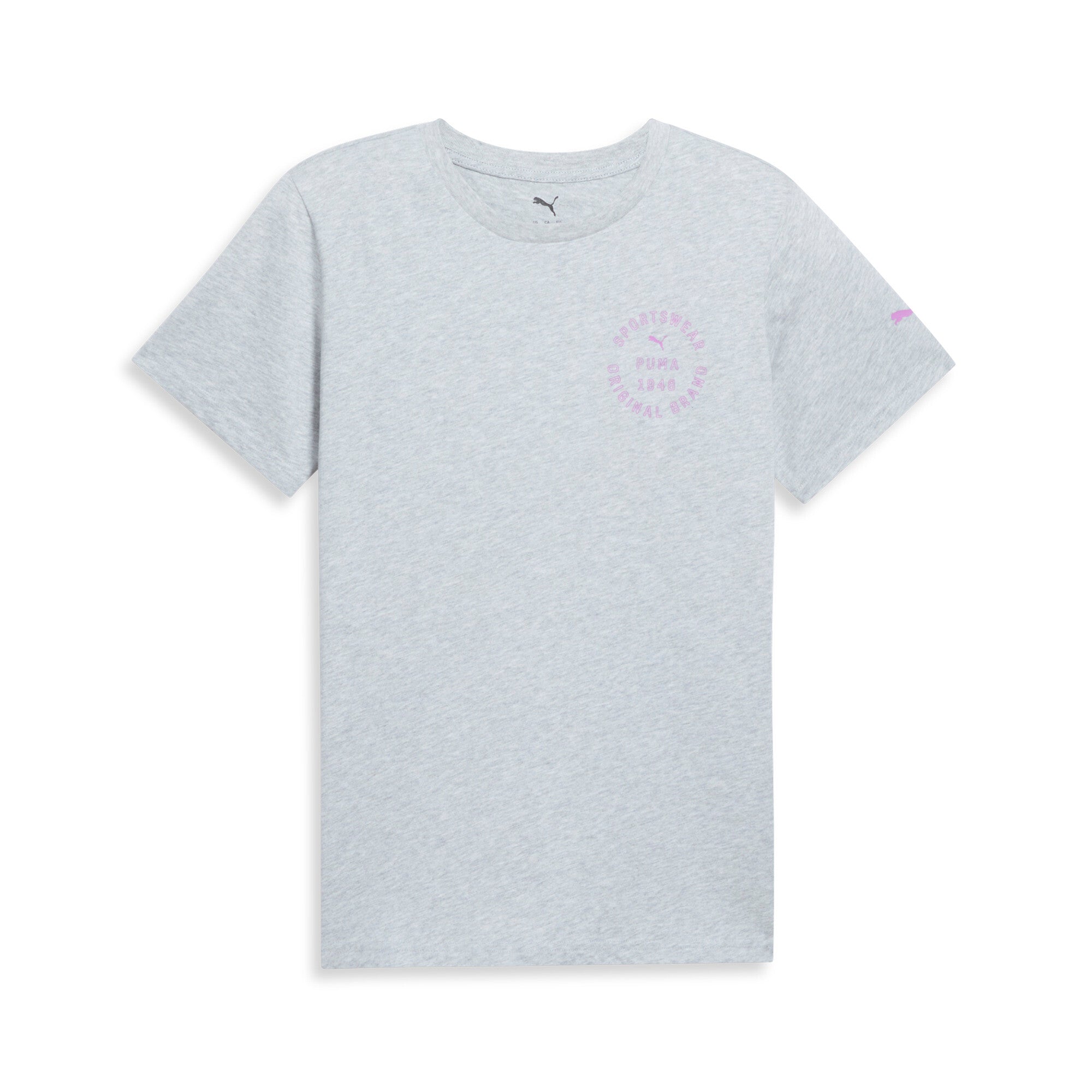 

Женская спортивная футболка с графическим принтом PUMA, цвет light gray heather