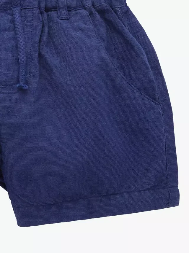 Детские шорты из смеси льна Purebaby, Navy — фото 2