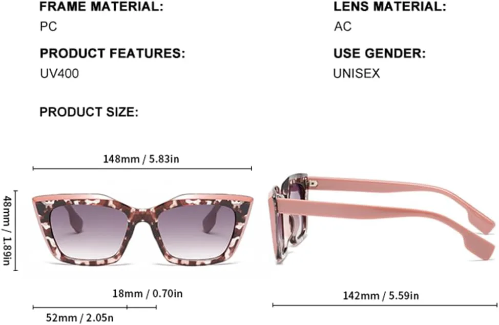 

Ретро-модные солнцезащитные очки для женщин и мужчин, классические винтажные солнцезащитные очки с защитой от УФ-излучения UV400 для активного отдыха SZVVBKK, Leopard