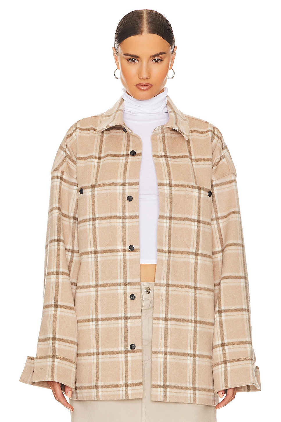 

Рубашка Helsa Plaid Flannel Overshirt, цвет Tan Plaid