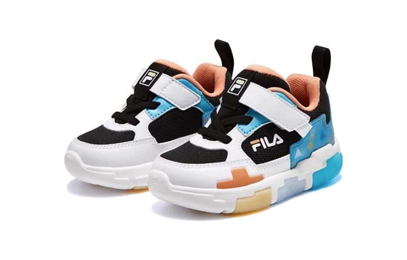 FILA KIDS Износостойкие низкие детские туфли синего, оранжевого и белого цвета для младенцев и малышей — фото 3