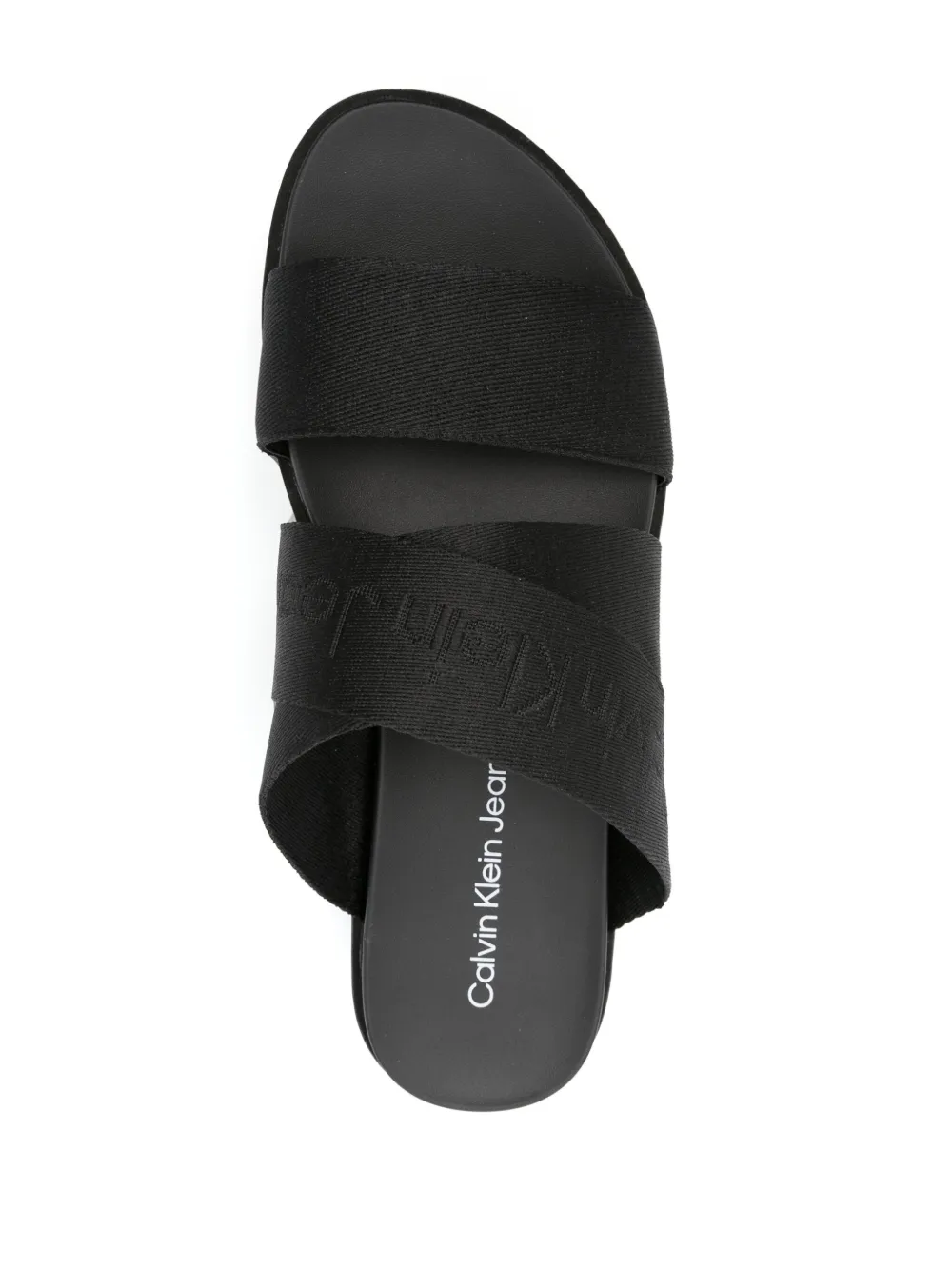 Босоножки на платформе с жаккардовым логотипом Calvin Klein Jeans, черный — фото 4