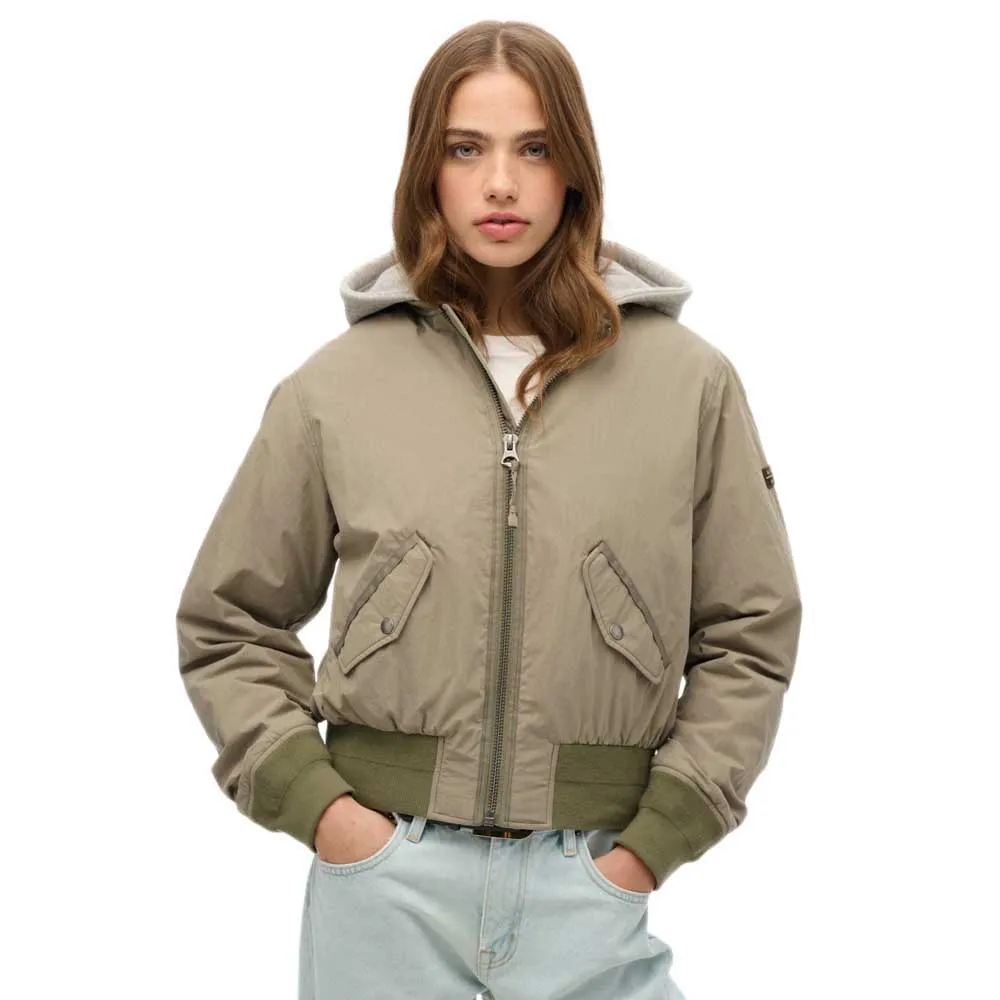

Куртка Superdry Hooded Ma1 bomber, зеленый
