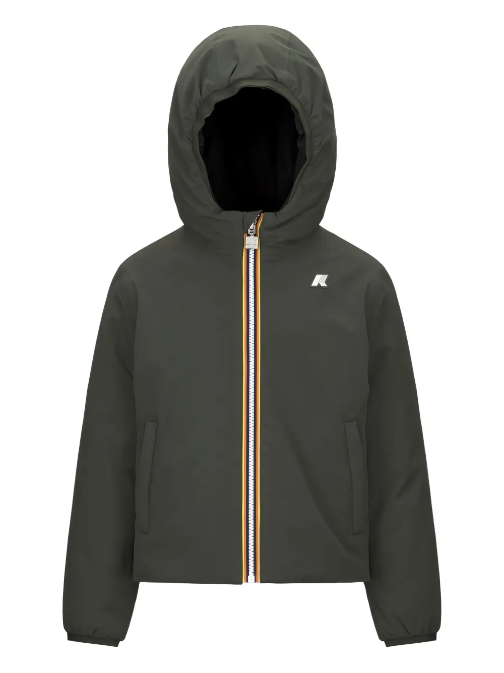 

Куртка с капюшоном и полосатыми деталями K-Way, черный