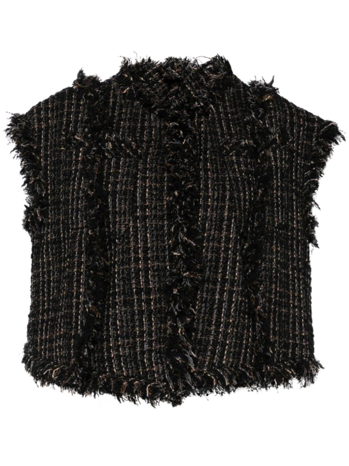 

Sacai потертый твидовый пиджак, черный