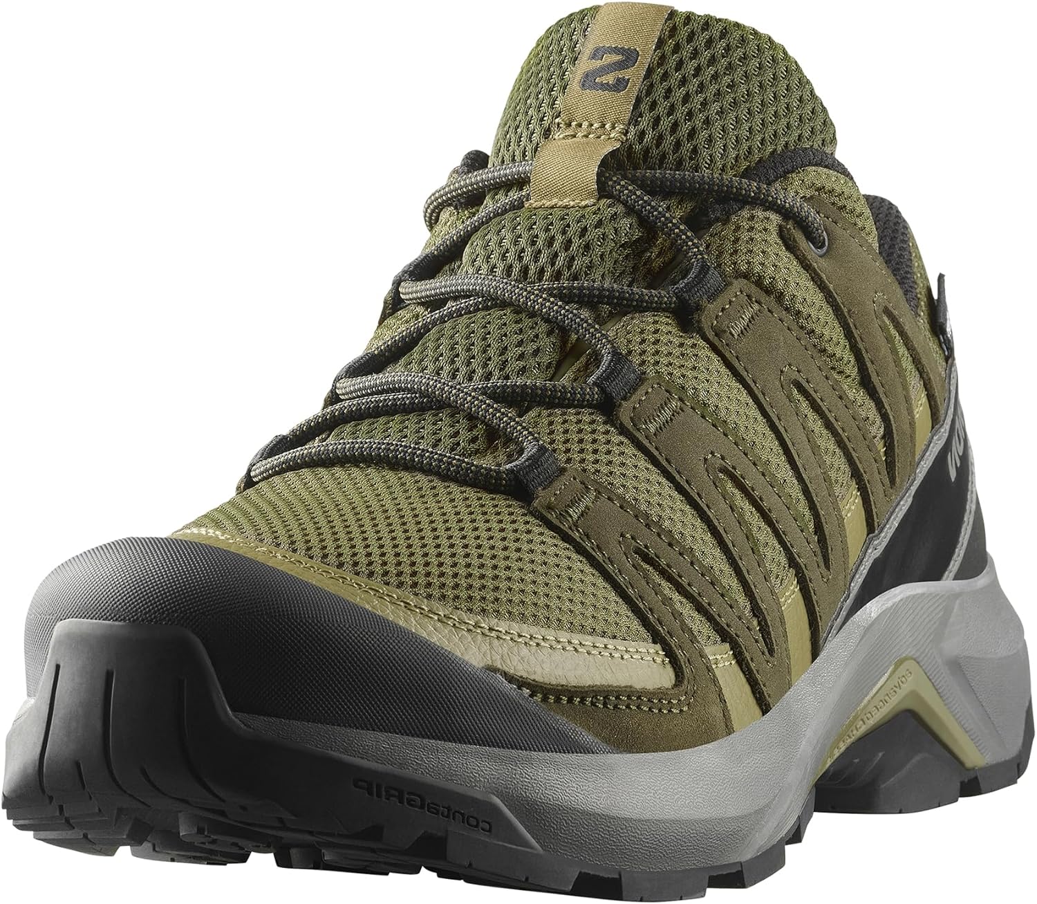 Salomon мужские треккинговые ботинки X-Adventure Recon Gore-Tex, водонепроницаемые, с надежным сцеплением и поддержкой для быстрых походов и смешанного рельефа, Olive Night/Martini Olive/Pewter — фото 3