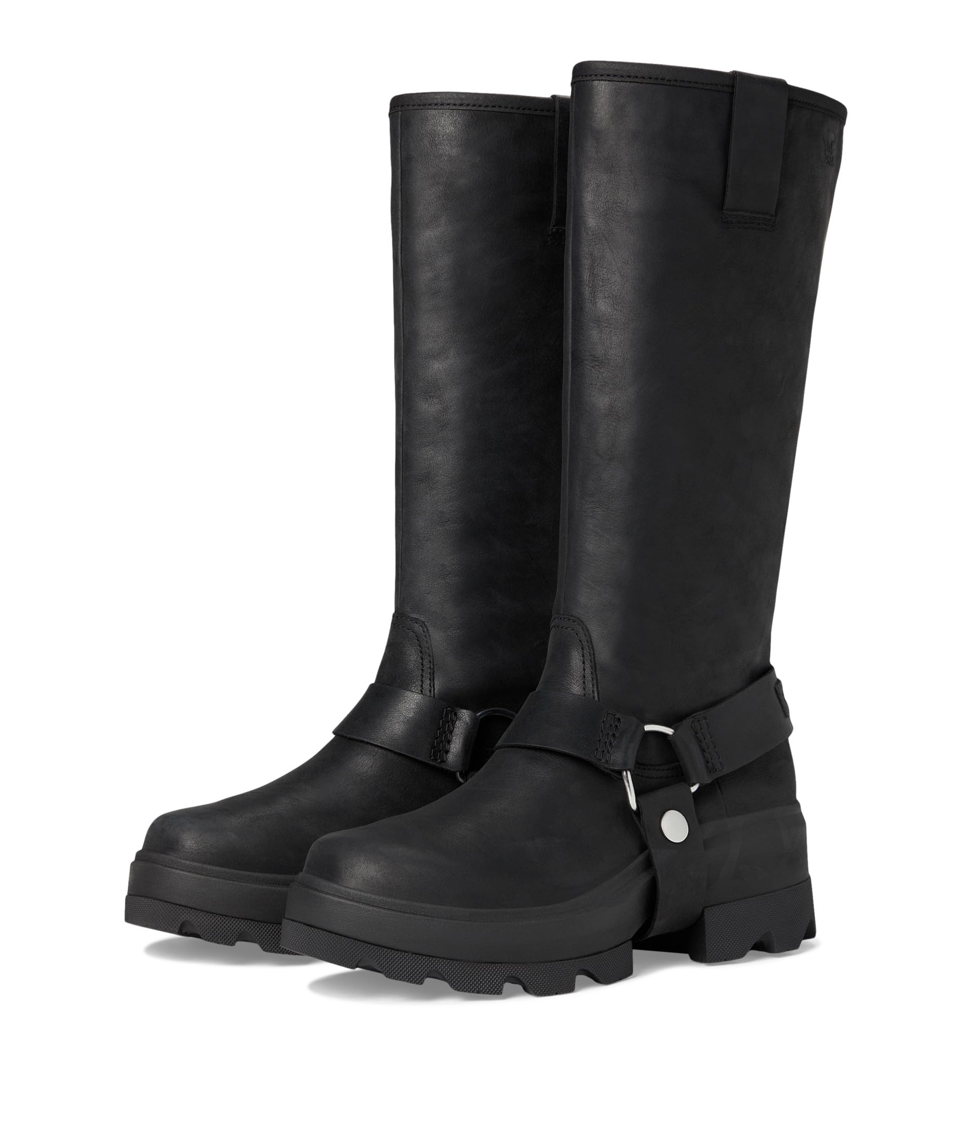 Сапоги женские SOREL Joan Frwd Tall кожаные с декоративными ремешками, черный