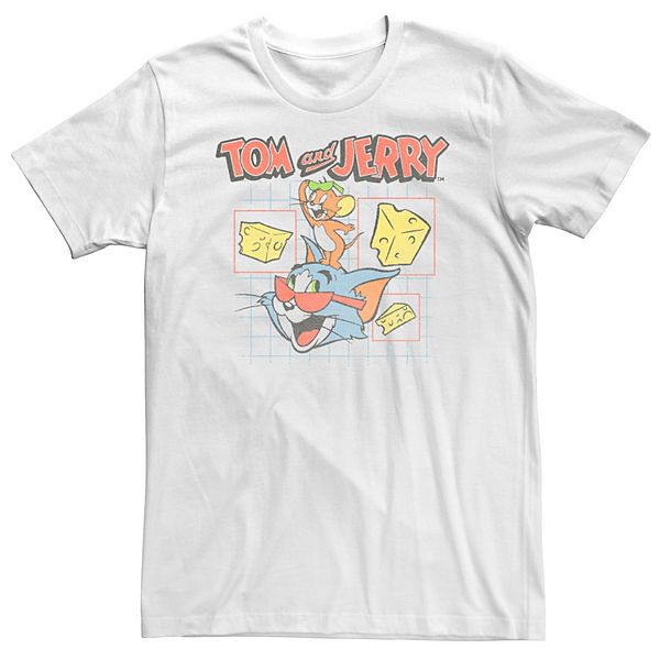 

Футболка с ретро-принтом Tom and Jerry и сыром Big & tall Licensed Character