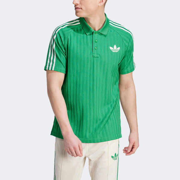 Рубашка-Поло оригинальные adicolor винтажная рубашка-поло 70-х годов Adidas, зеленый — фото 2