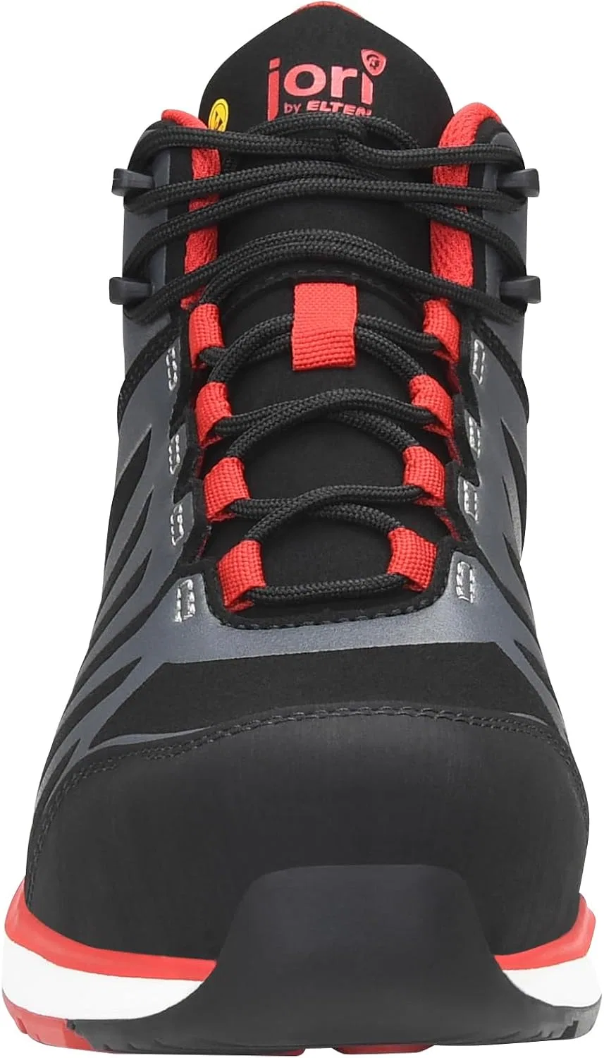 Защитная обувь ELTEN Jori jo_Rapid Black-red Mid ESD S3S, женская и мужская, текстиль, композитный защитный носок (легче стального), легкая, спортивная — фото 4