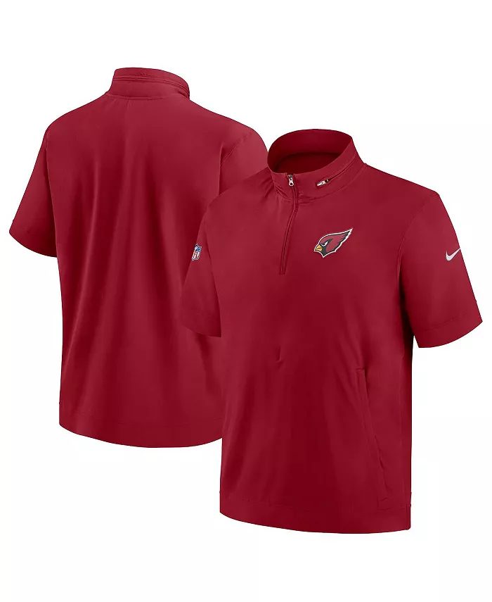 Мужская худи с молнией на четверть и короткими рукавами Arizona Cardinals Sideline Coach Nike — фото 3