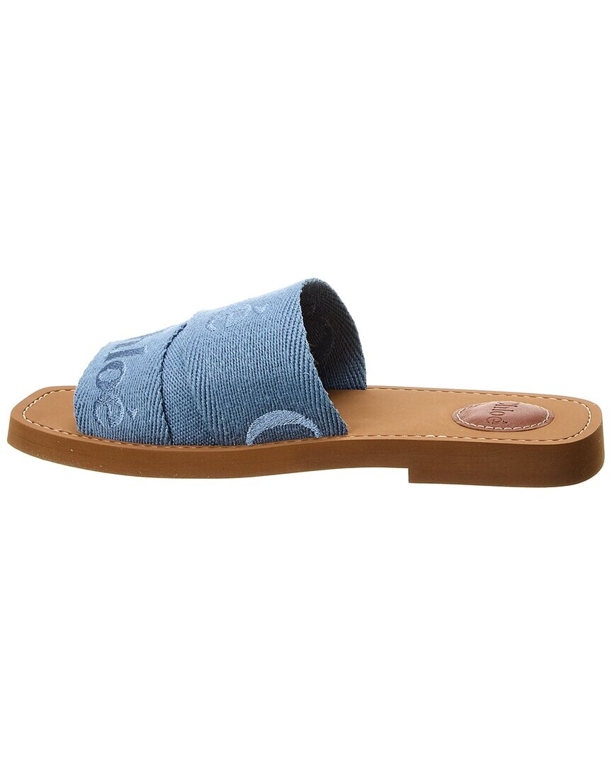 

Шлепанцы из парусины с логотипом Chloé Woody, синий