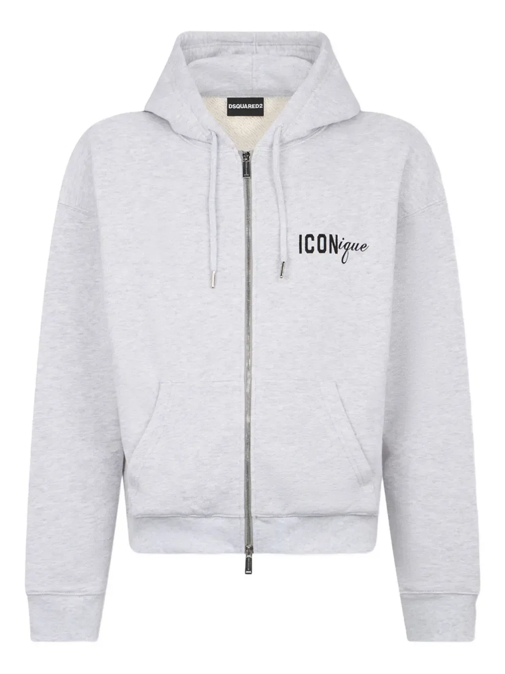 Худи Iconique на молнии Dsquared2, серый