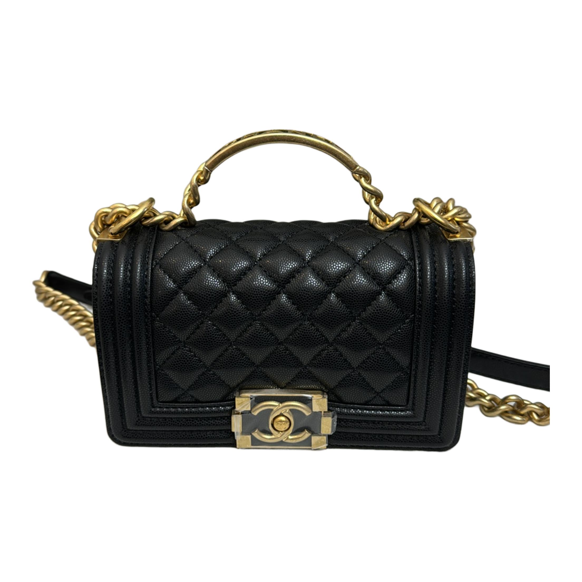 

LEBOY Блестящая кожаная сумка с клапаном, женская черная CHANEL