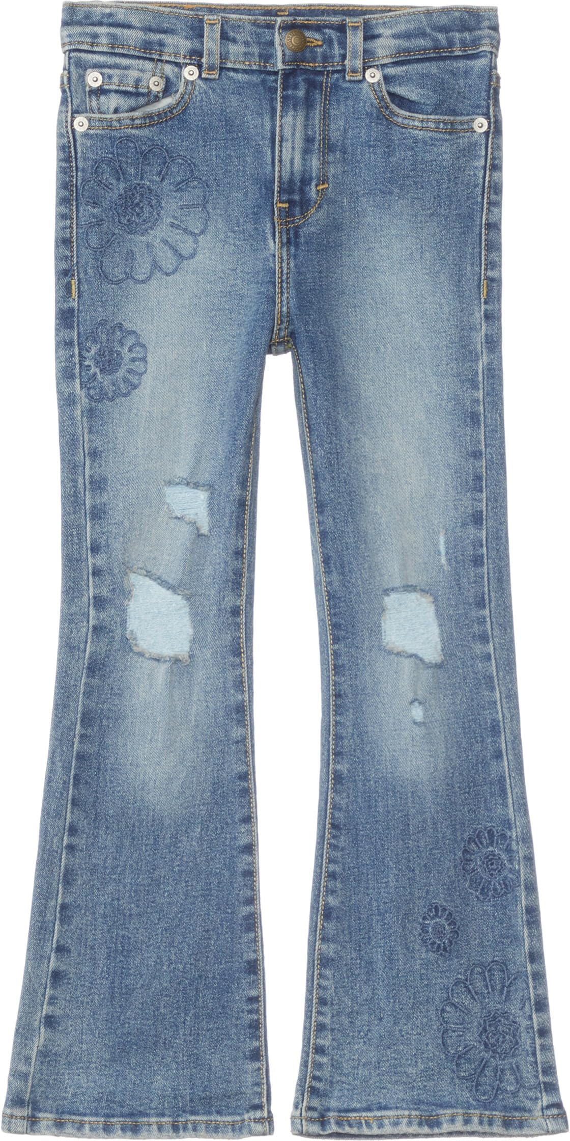 

Джинсы Levi's Kids High-Rise Embroidered Flare Jeans, цвет Blueprint