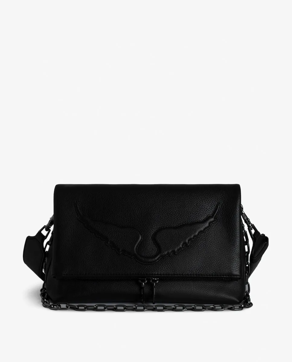 

Многопозиционная сумка Rocky из черной кожи Zadig & Voltaire, черный