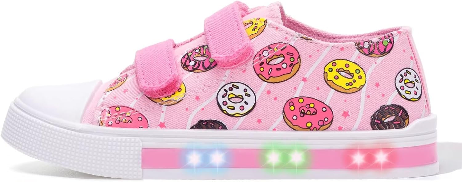 

Кроссовки EUXTERPA для малышей с подсветкой, повседневные детские тканевые обувь с регулируемым ремешком для девочек и мальчиков, розовый