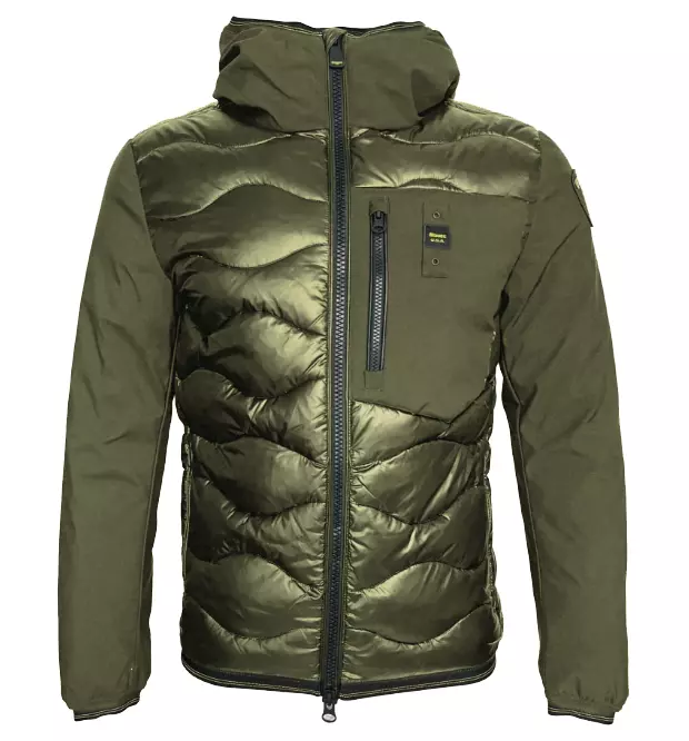 

Изумрудный стеганый нейлоновый пуховик Blauer, зеленый