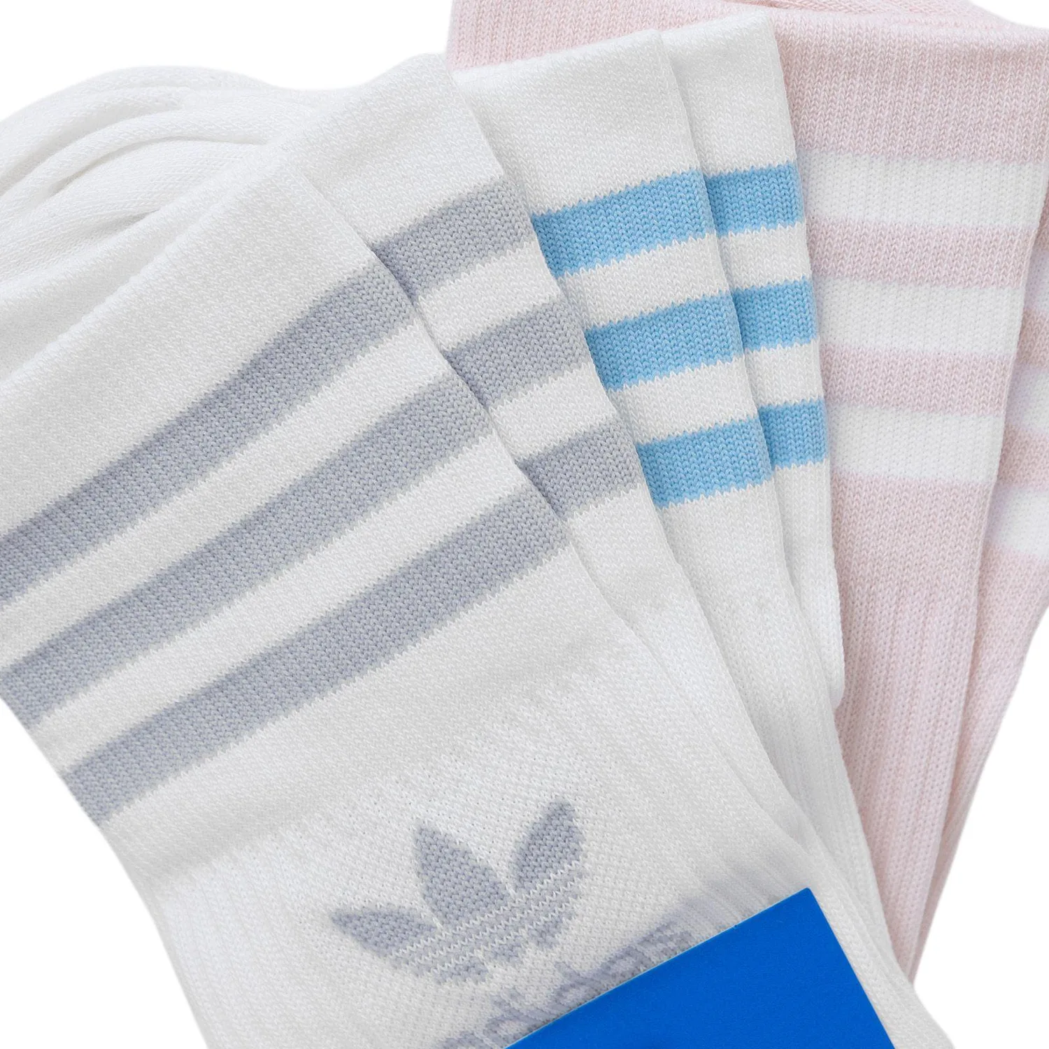 Носки Mid Cut Crew Unisex, набор из 3 пар Adidas Originals, 3 Pack (White+White+Wonder Quartz) — фото 3