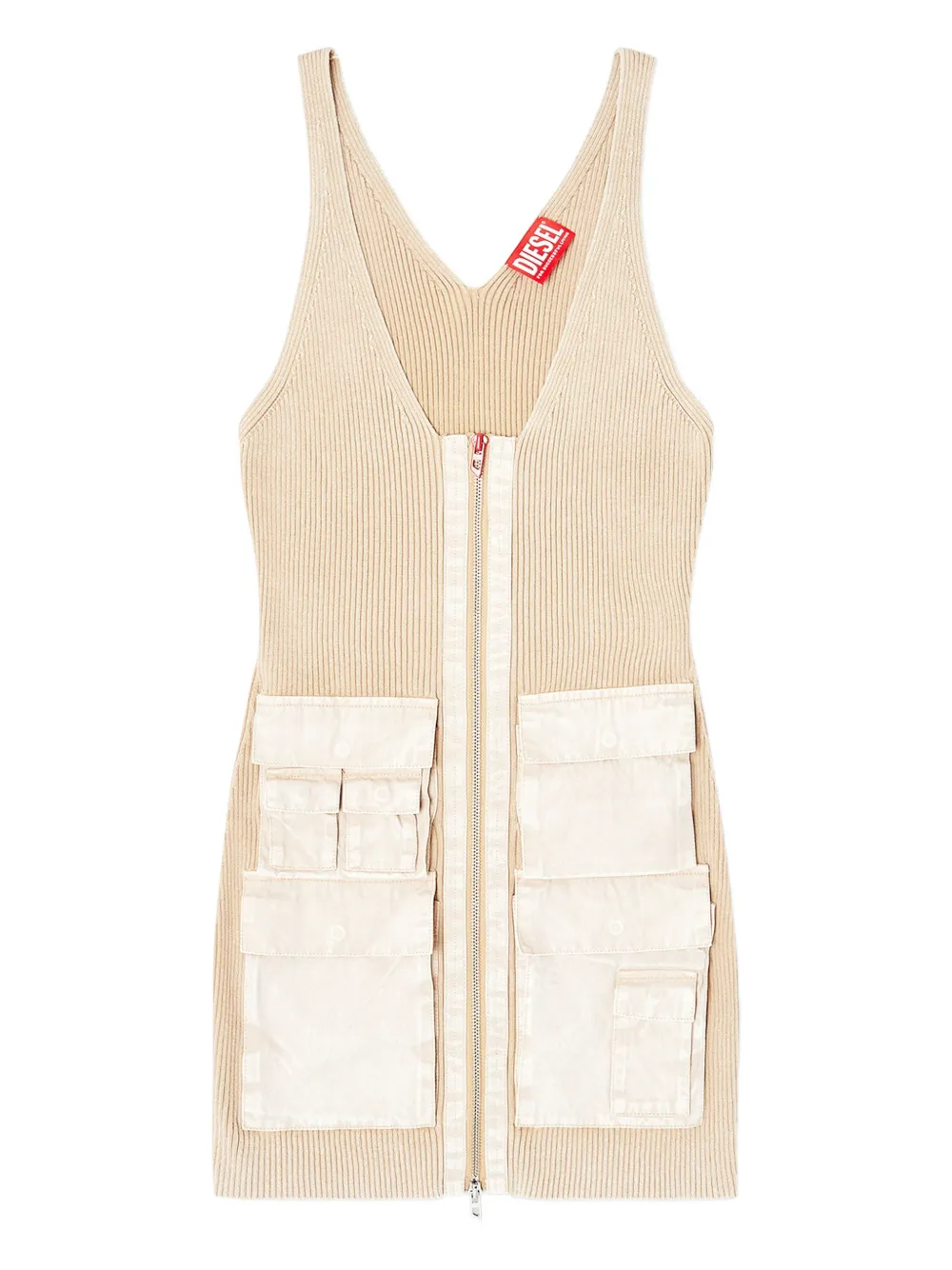 

Мини-платье M-Gabrielle в рубчик с накладными карманами Diesel, нейтральный