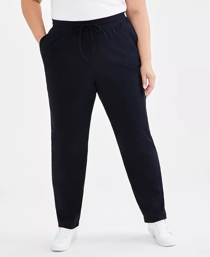 

Брюки на резинке больших размеров Style & Co, черный