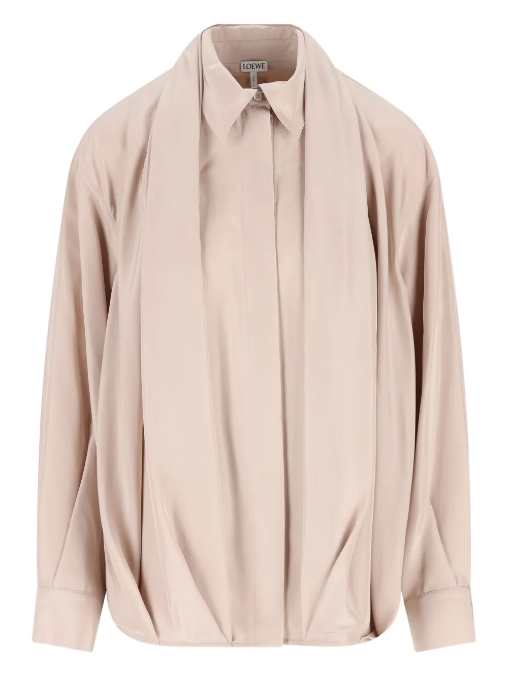 

Рубашка с драпированным воротником LOEWE, розовый
