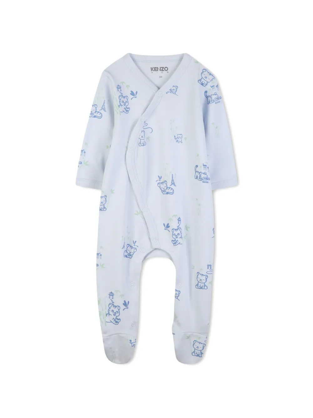 Комплект для новорожденного с принтом Kenzo Kids, синий — фото 3