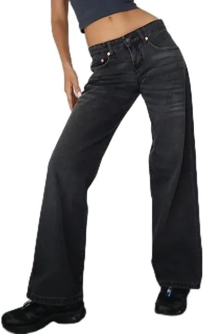 

Джинсы Baggy, Women Y2k Low Rise, Loose Fit, Straight Wide Leg