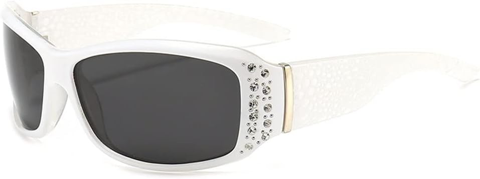 

Женские поляризованные солнцезащитные очки, женские очки для вождения и вечеринок, модные женские блестящие солнцезащитные очки для женщин с защитой от УФ-излучения UV400 Generic, White