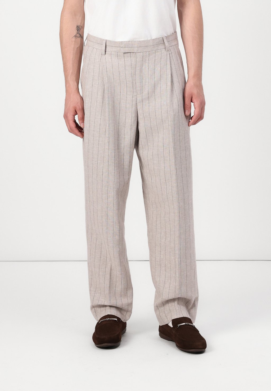 

Брюки SLHRELAXED MALIK SUN PINSTRIPED Selected Homme, бежевый
