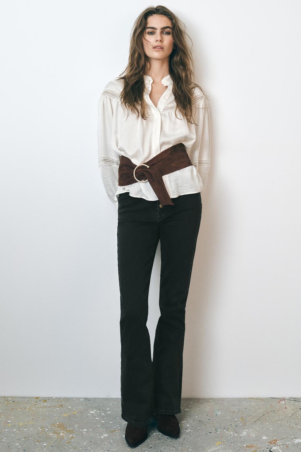 

Расклешенные джинсы с высокой талией z1975 ZARA, черный