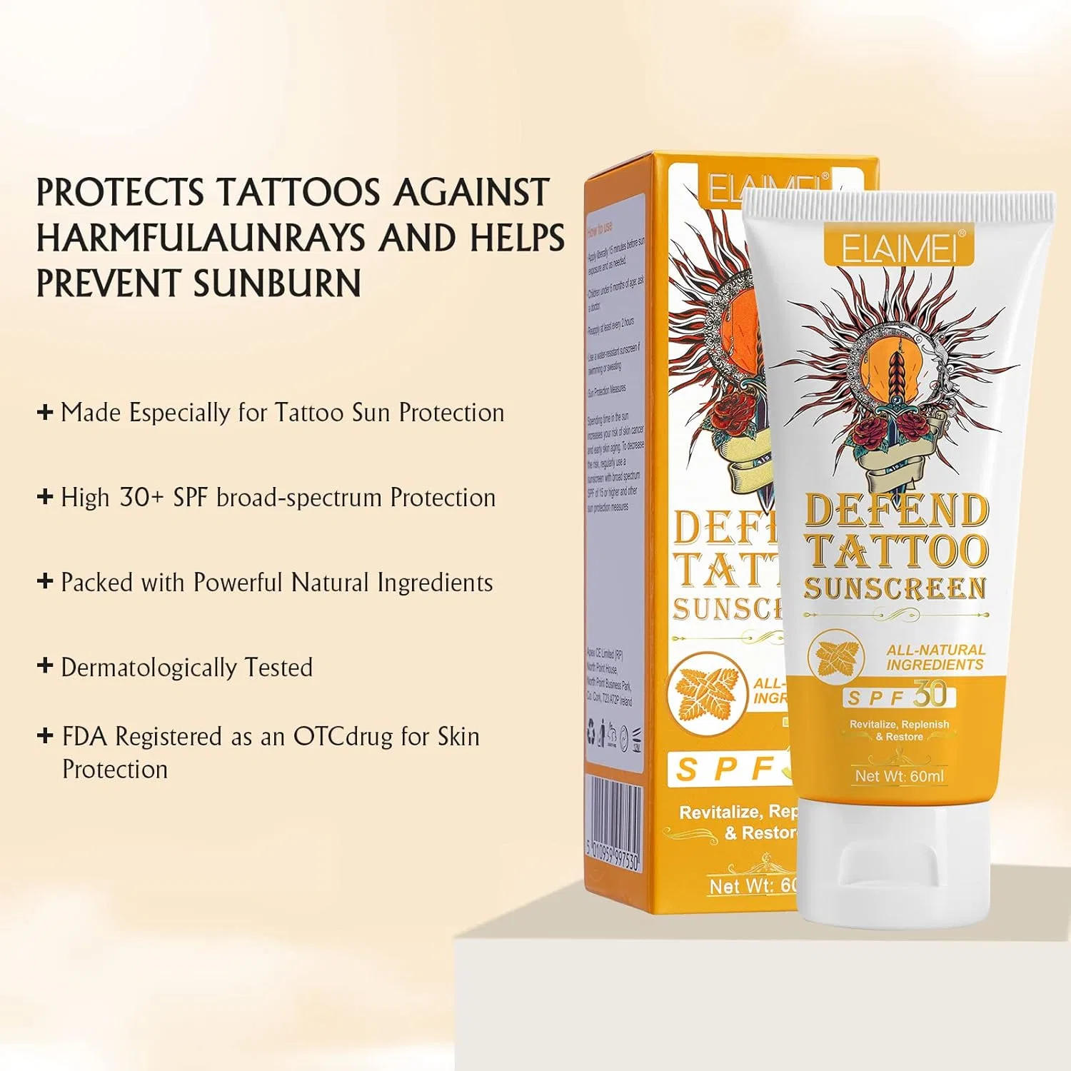 Солнцезащитный крем для татуировок SPF50 Cckuloob — фото 4