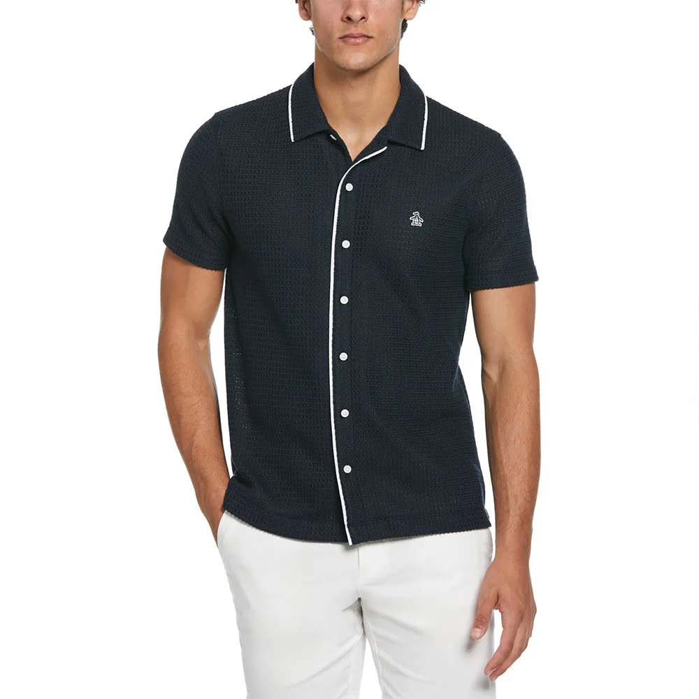 

Рубашка Original Penguin Button Front Textured Earl, синий