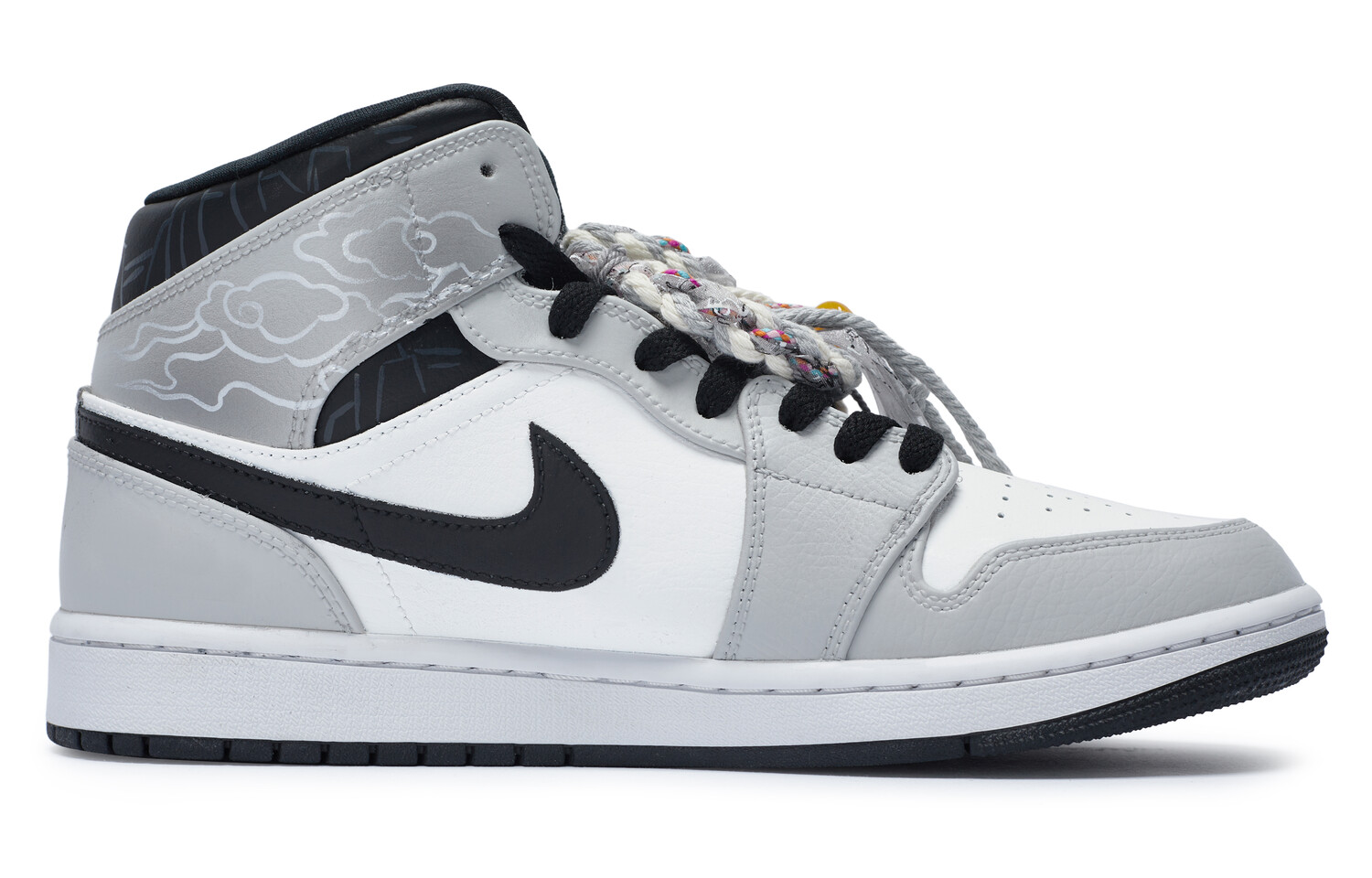 

Кроссовки Air Jordan 1 Vintage Basketball Shoes Men Mid-top White, серый/белый