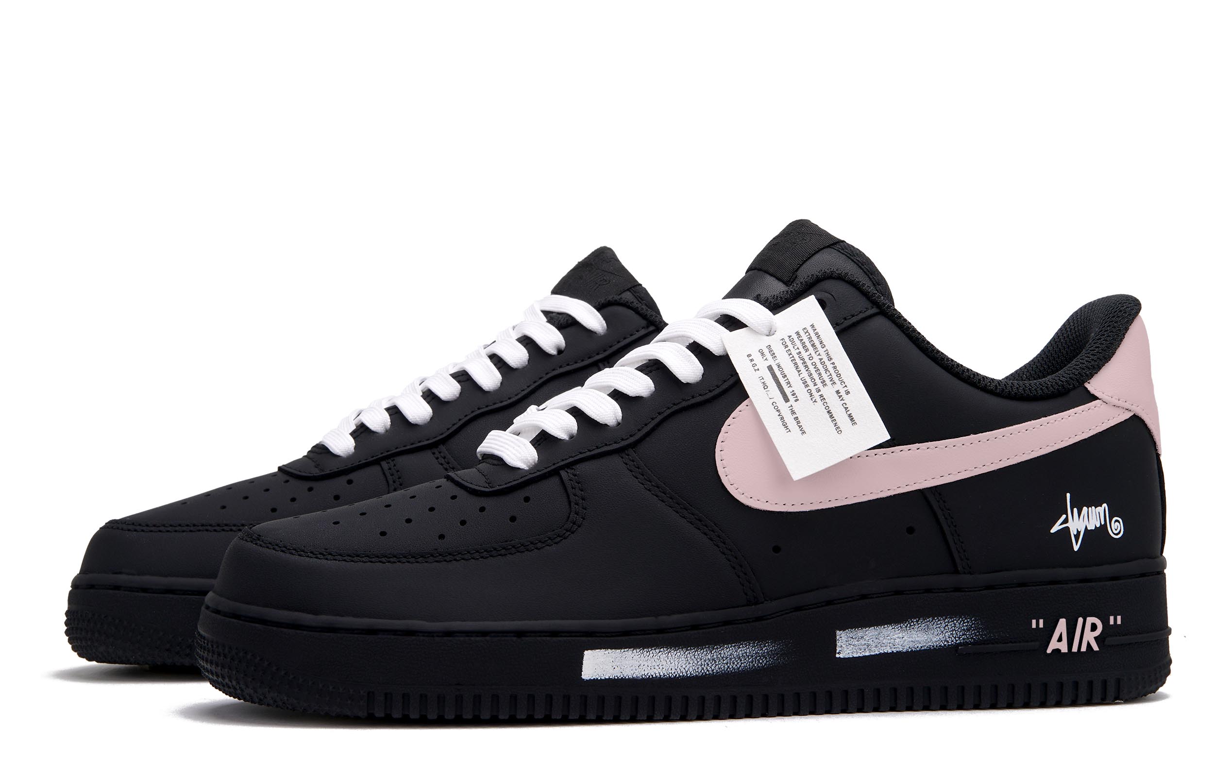 Nike Кроссовки для скейтбординга Air Force 1 Strawberry Oreo Low top Unisex Black — фото 4