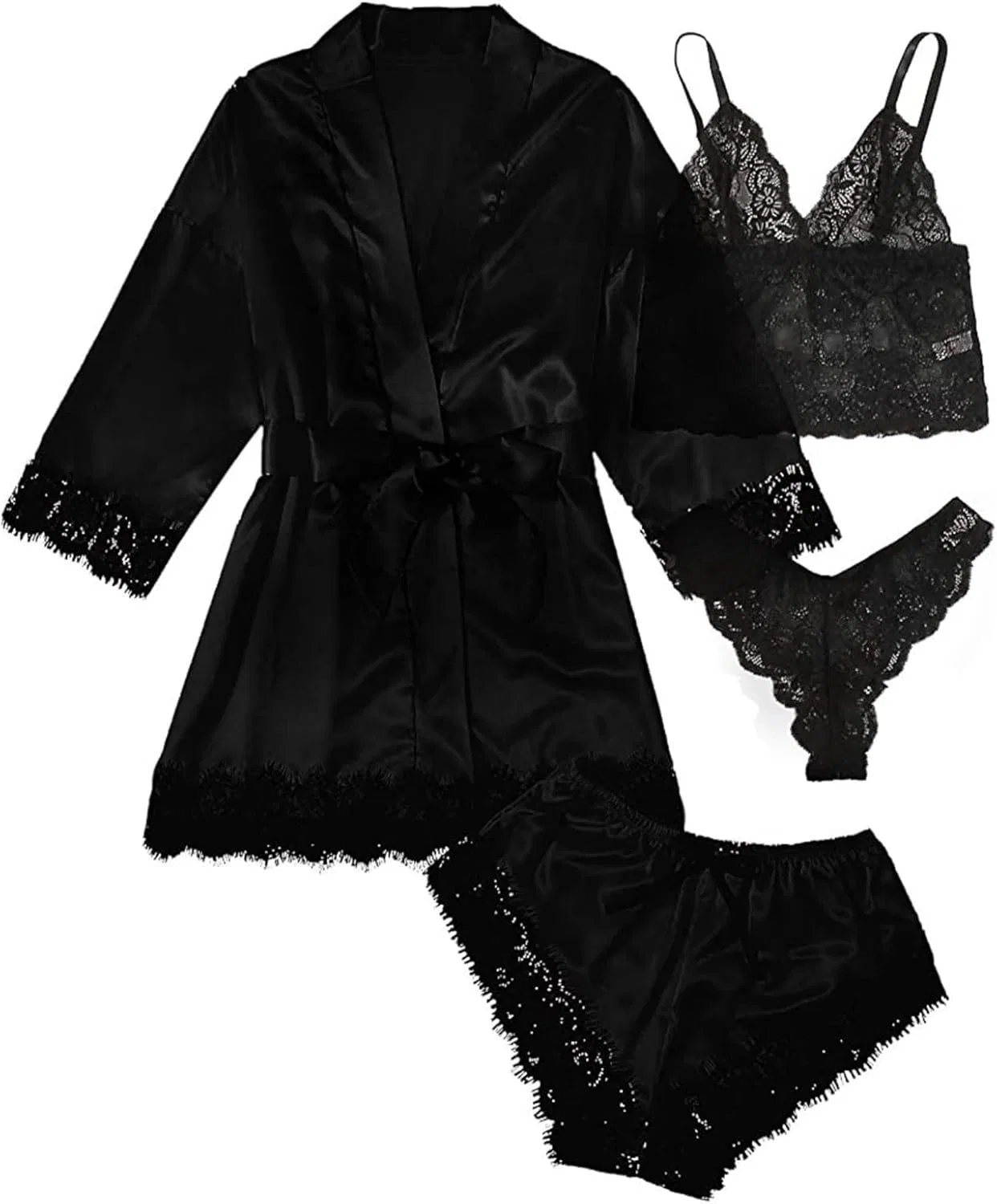 Комплект пижамы Satin, черный
